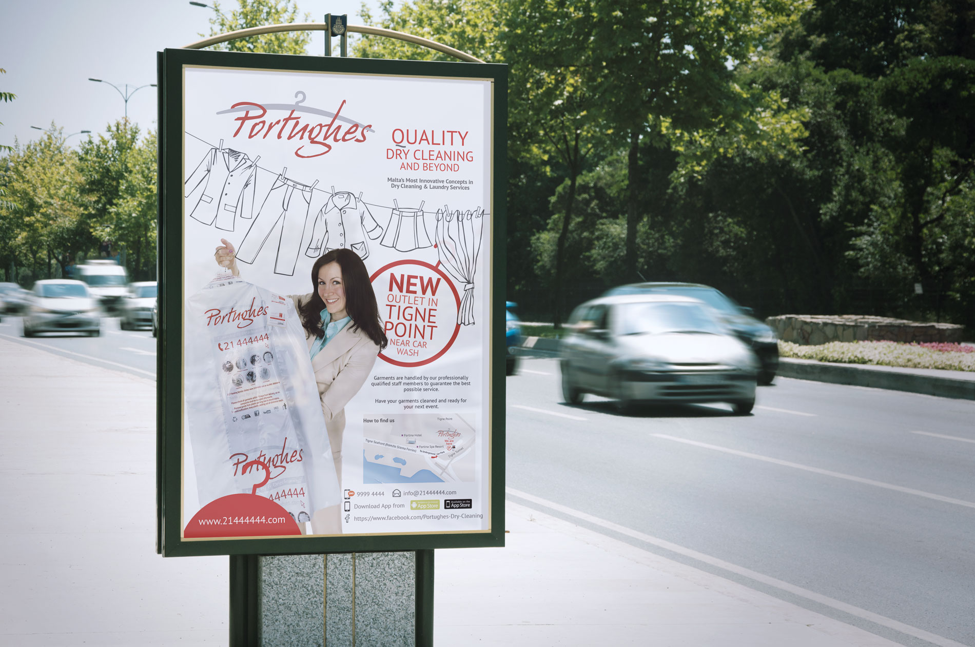 Project: Portughes dry cleaners road advert